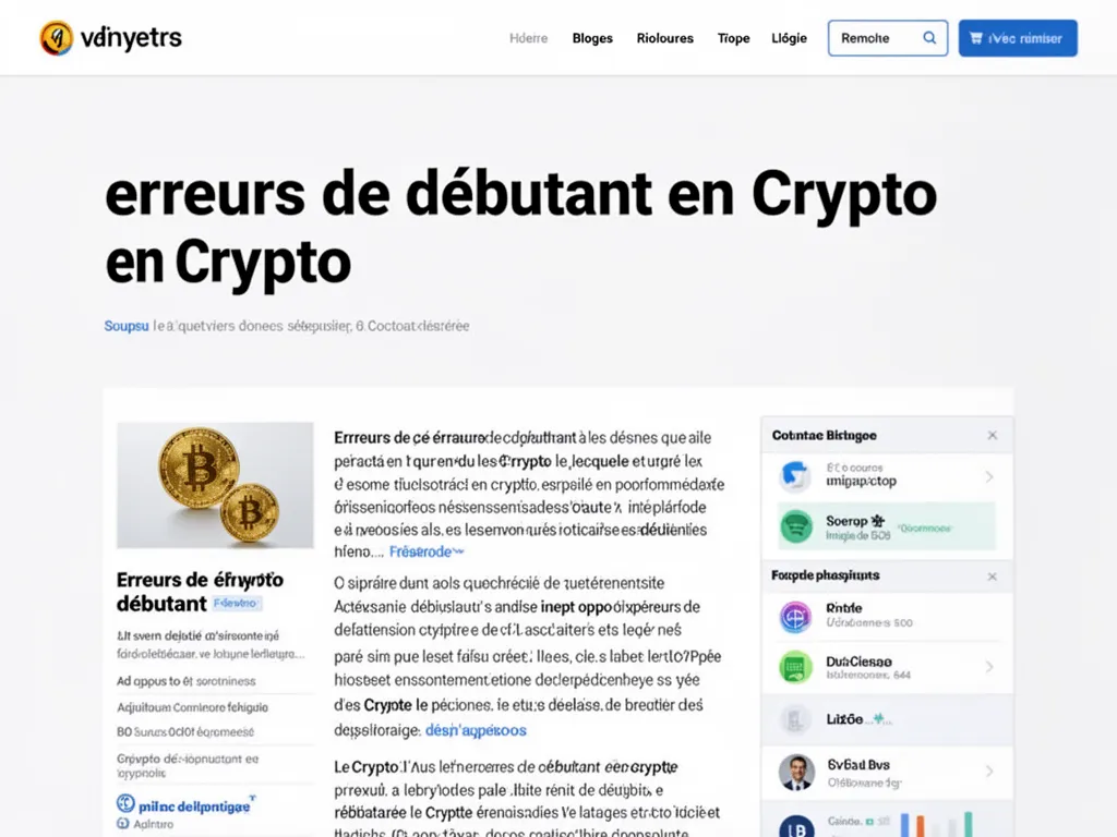 Erreurs de débutant en crypto : éviter les pièges qui coûtent cher