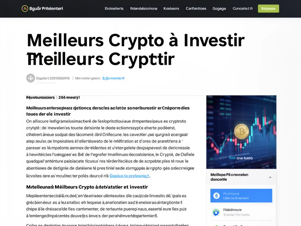 Meilleures cryptos pour investir en 2026 : la méthode avant tout achat